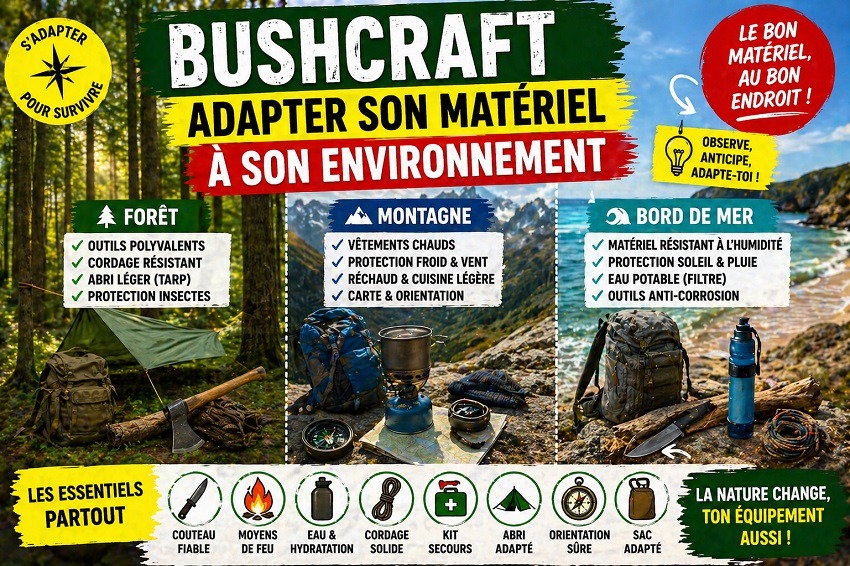 Matériel bushcraft équipements utiles