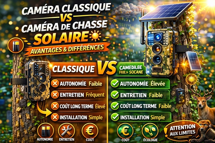 Caméra de chasse solaire