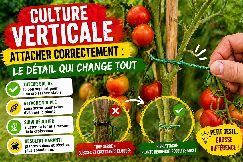 Tomates en culture verticale