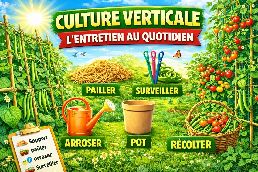 Haricots verts culture verticale