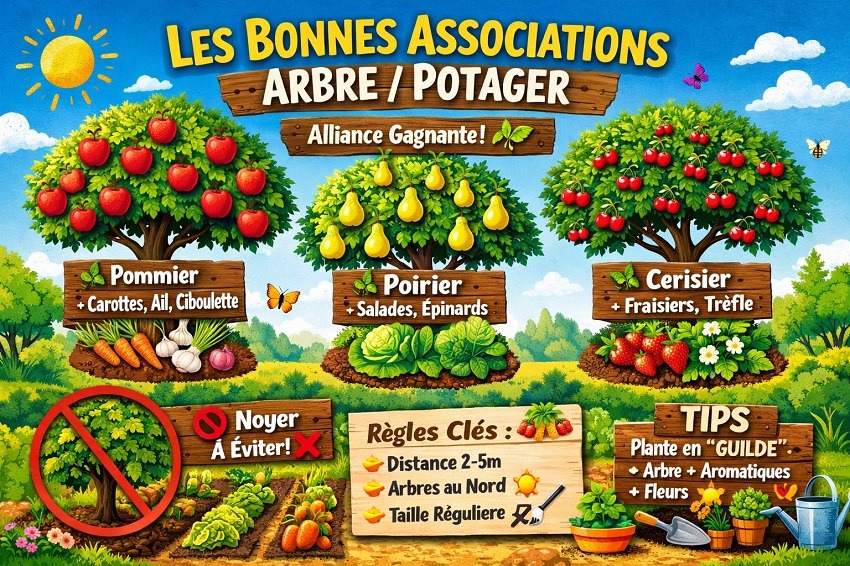 Associer arbres fruitiers et jardin