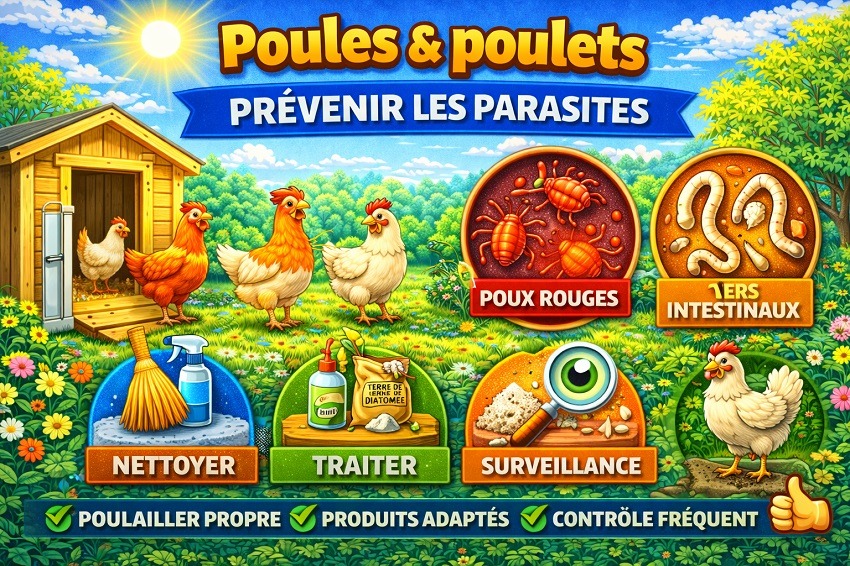 Poules poulets prévention maladies