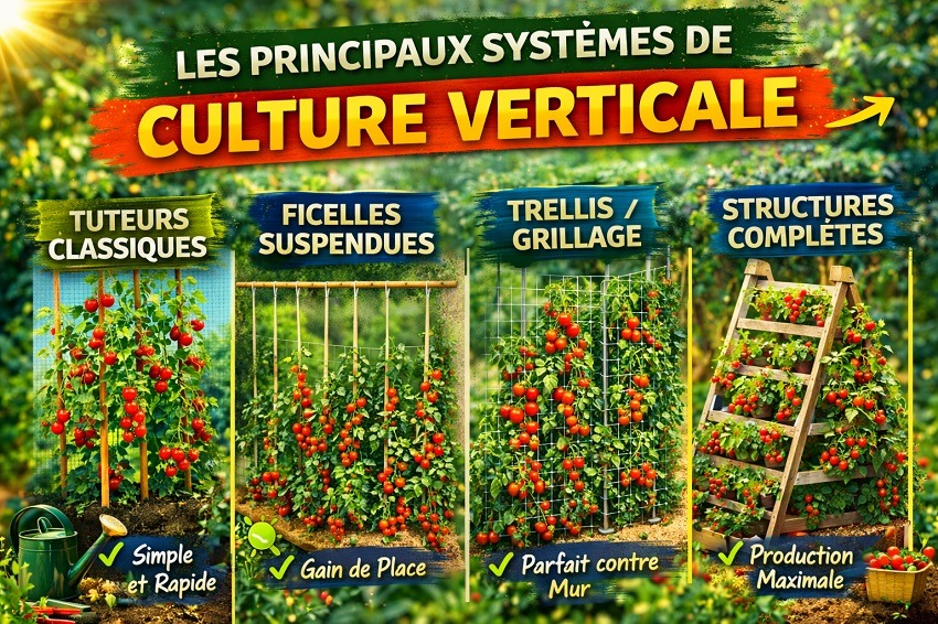 Tomates cerises culture verticale
