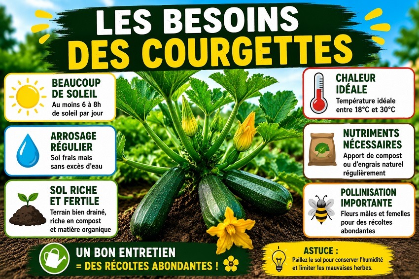 Le tuteurage des courgettes