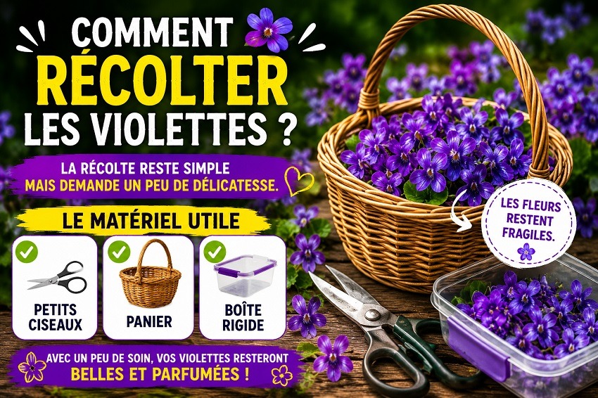 Cueillette de violette sauvage
