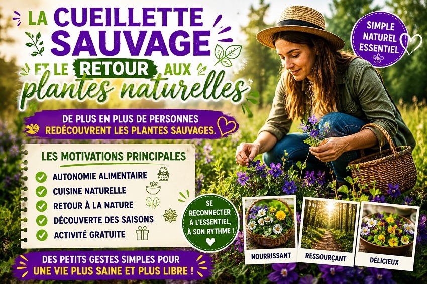 Cueillette de violette sauvage