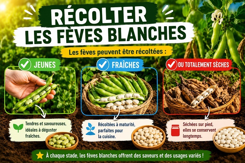 Semer des fèves blanches