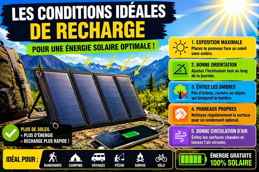 Chargeur solaire pliable