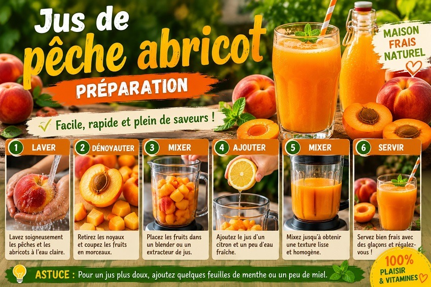 Jus de pêche abricot