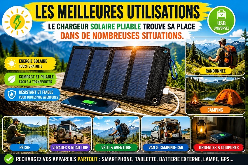 Chargeur solaire pliable
