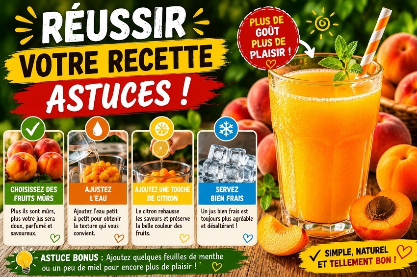 Jus de pêche abricot