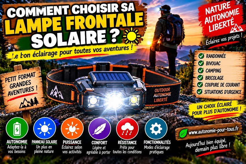 Lampe frontale solaire