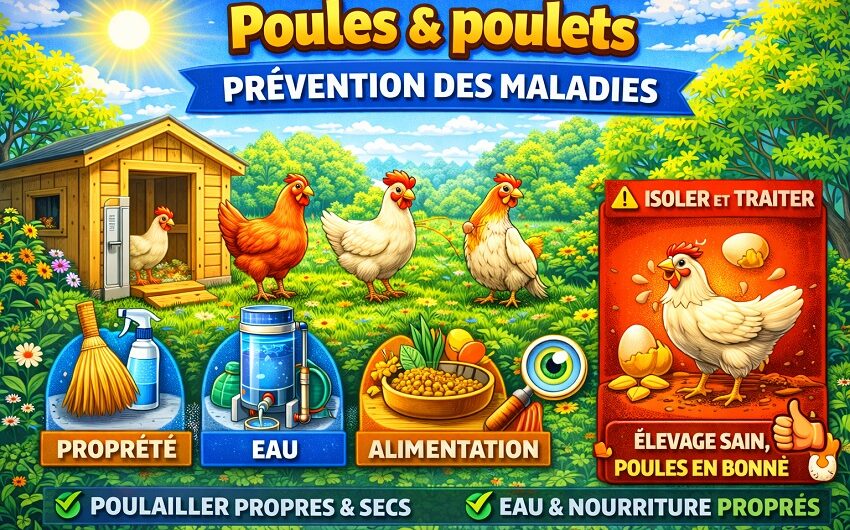 Poules poulets prévention maladies