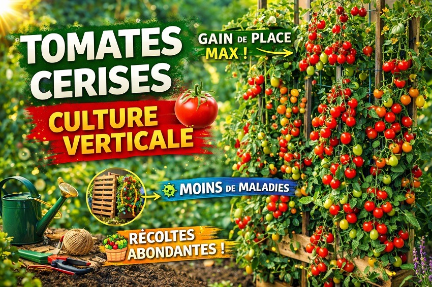 culture verticale des tomates cerises