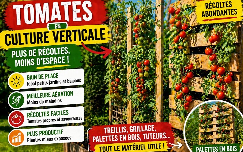 Tomates en culture verticale
