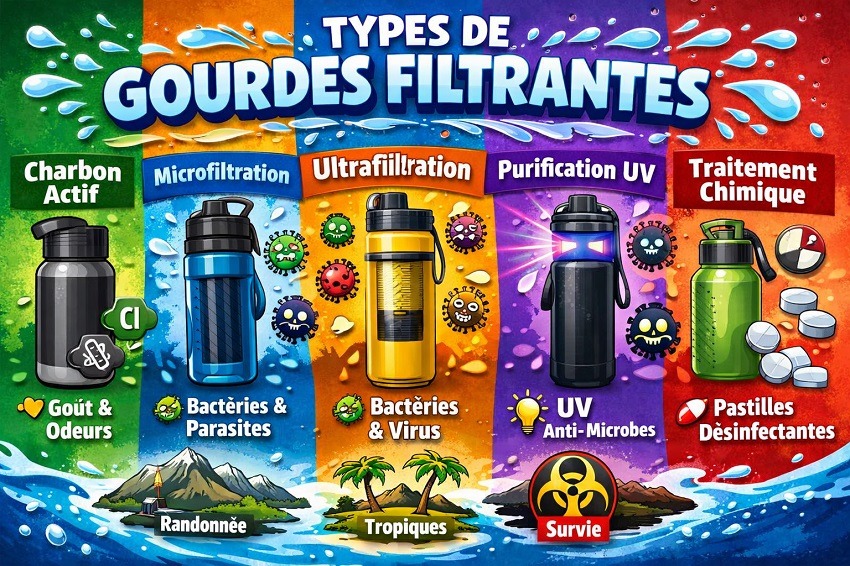 Les types de gourdes filtrantes