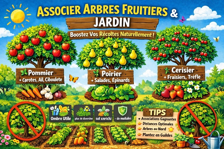 arbres fruitiers et jardin