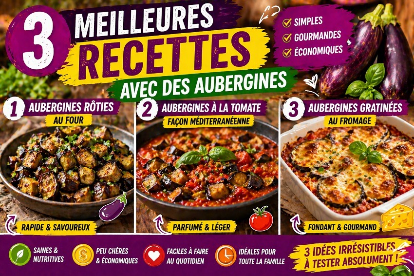 3 meilleures recettes avec des aubergines