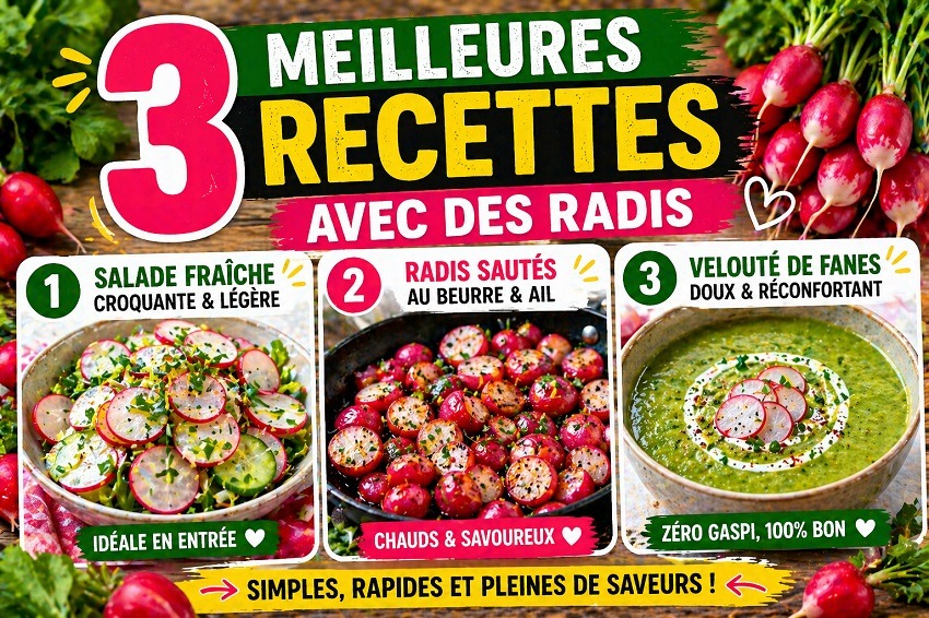 3 recettes avec des radis