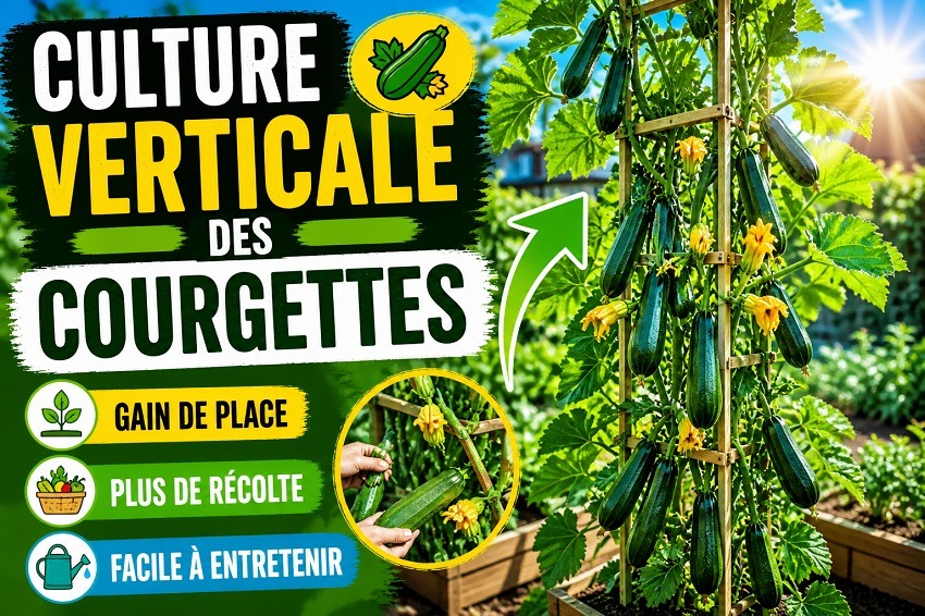 La culture verticale des courgettes
