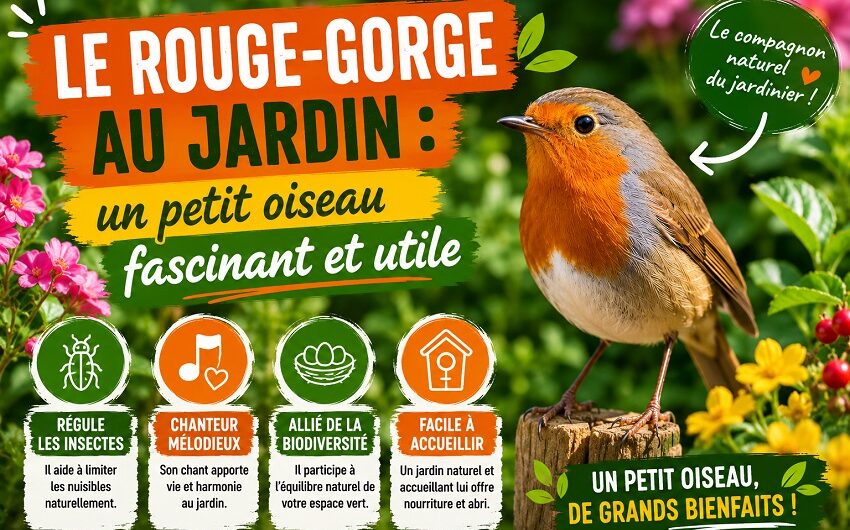 Le rouge-gorge au jardin