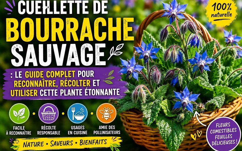 Cueillette de bourrache sauvage