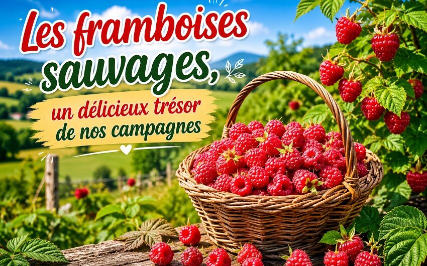 Cueillette de framboises sauvages