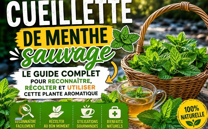 Cueillette de menthe sauvage