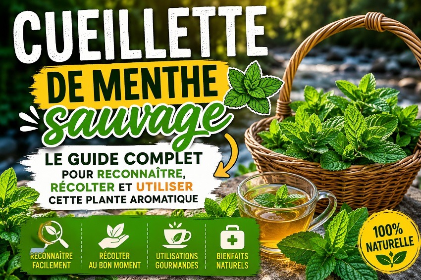 Cueillette de menthe sauvage