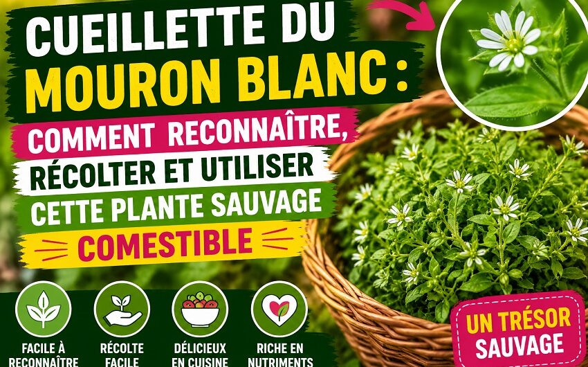 Cueillette du mouron blanc