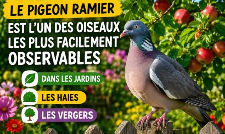Le pigeon ramier au jardin