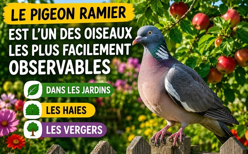 Le pigeon ramier au jardin