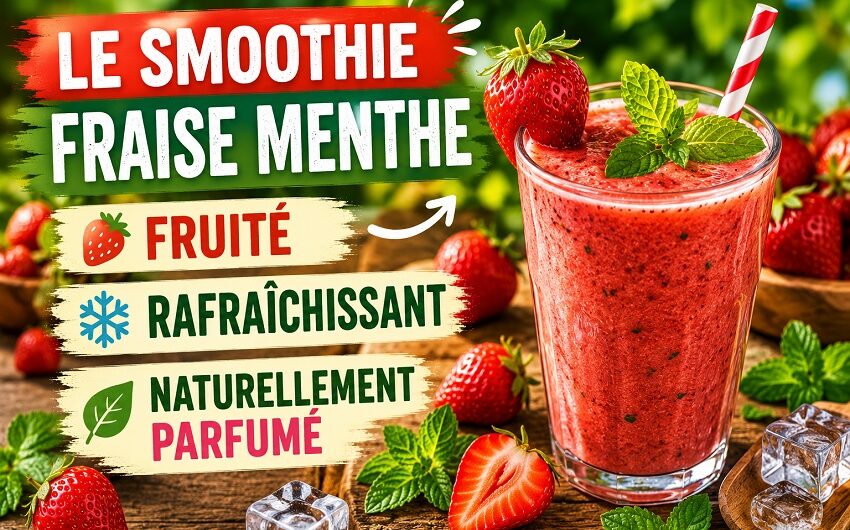 Smoothie fraise menthe maison