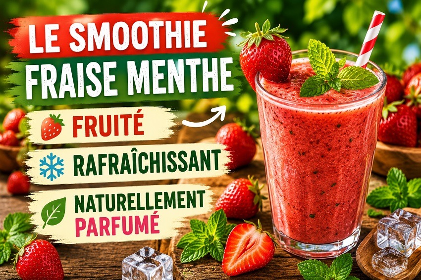Le smoothie fraise menthe