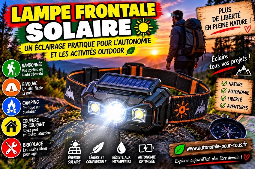 La lampe frontale solaire