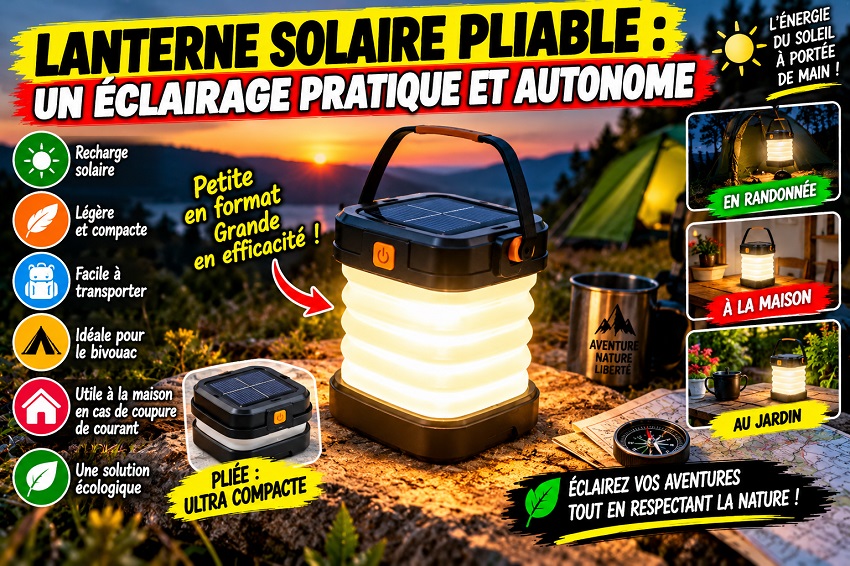 La lanterne solaire pliable