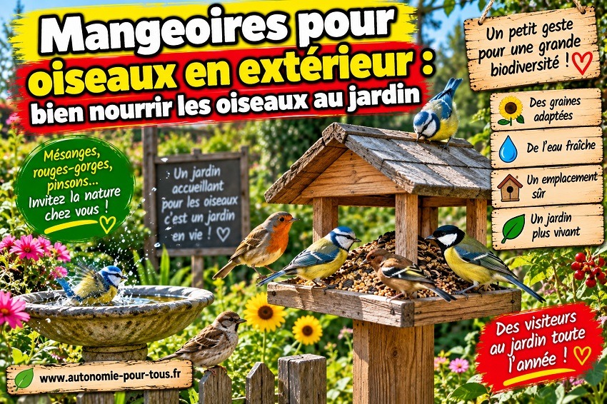 Mangeoires pour oiseaux en extérieur