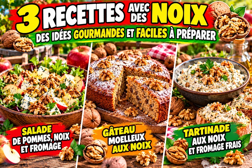3 recettes avec des noix