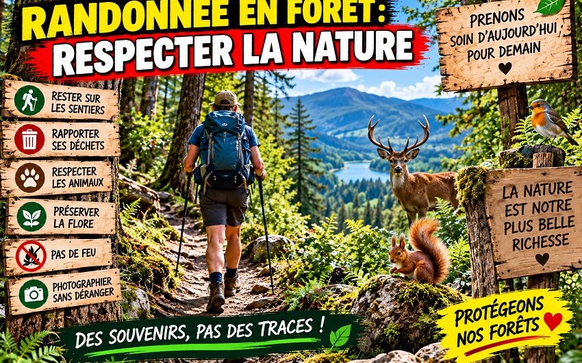 Randonnée en forêt respecter la nature