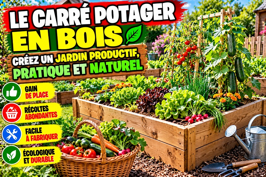 Carré potager en bois