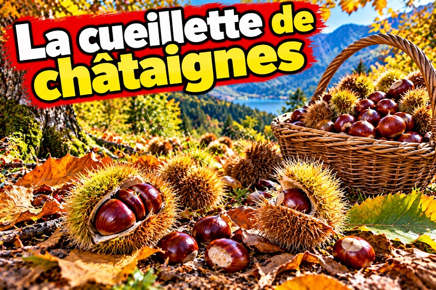 La cueillette de châtaignes