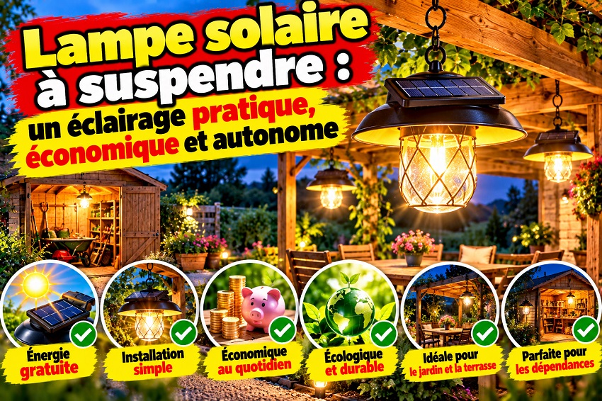 Lampe solaire à suspendre