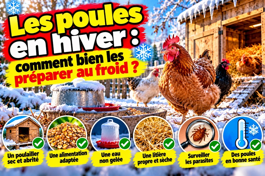 Les poules en hiver : les préparer au froid