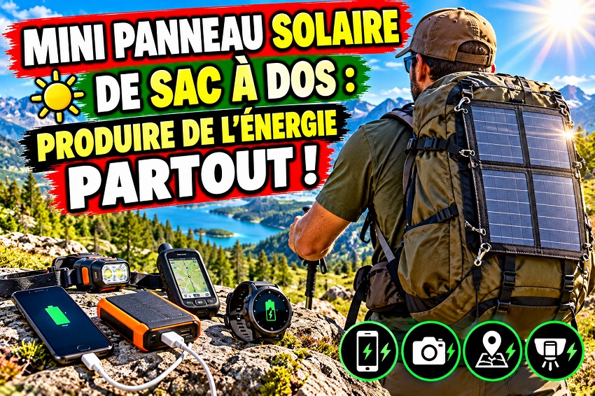 Mini panneau solaire de sac à dos